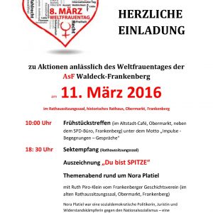 Einladung Internationaler Frauentag 2016