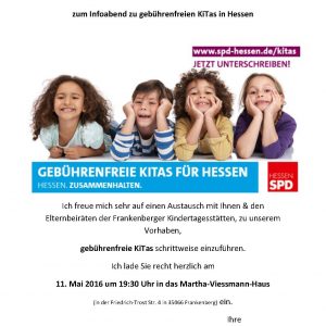 Einladung Informationsabend zu gebührenfreien Kitas in Hessen