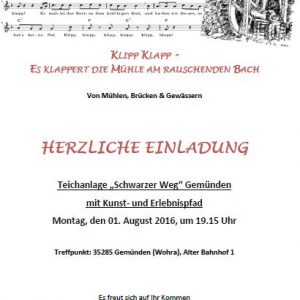 Sommertour 2016 Einladung Teichanlage Gemünden