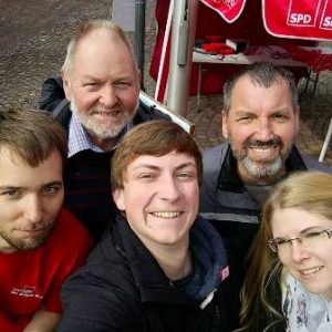 Wahlkampfstand 2017 in Frankenberg mit Dr. Daniela Sommer